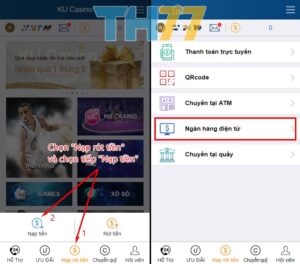 Hướng dẫn nạp tiền KUCASINO bằng App BIDV trên điện thoại