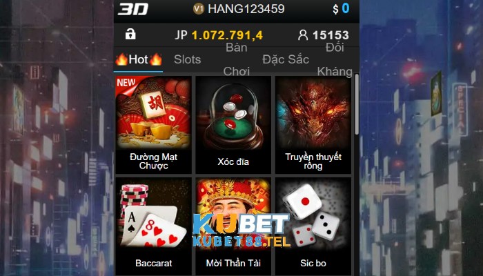 Các trò chơi 3D game nổi tiếng tại sảnh KUCASINO